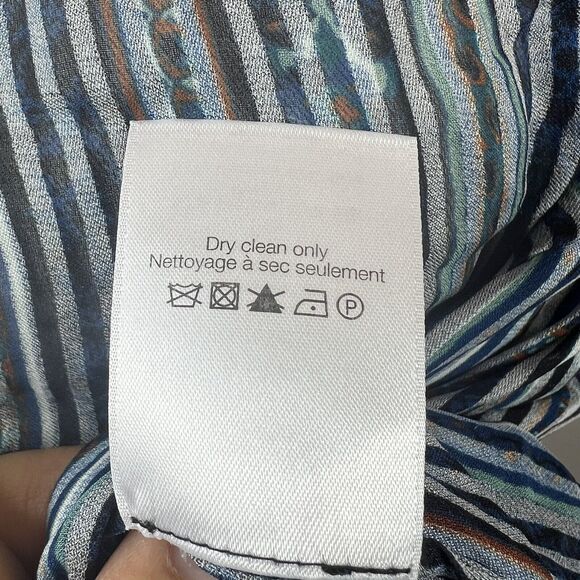 Veronica Beard Malaya Tie-Neck Printed Silk Devoré-Satin Blouse Size 8 - Picture 13 of 14